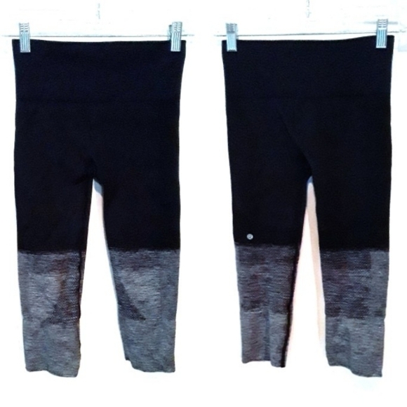 Lululemon Black & Grey Capris Leggings - Picture 1 of 4
